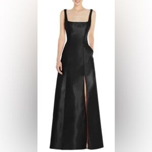 Alfred Sung black satin gown